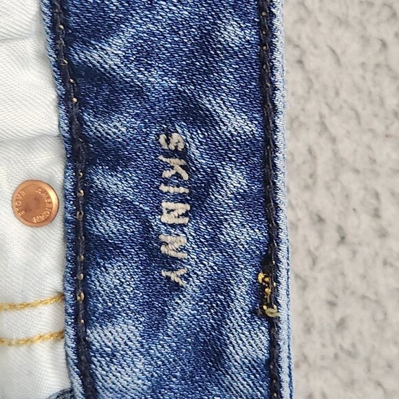 American Eagle Jeans Mens 34x30 Skinny AirFlex+ Patched Distressed Denim Pants - Picture 9 of 16